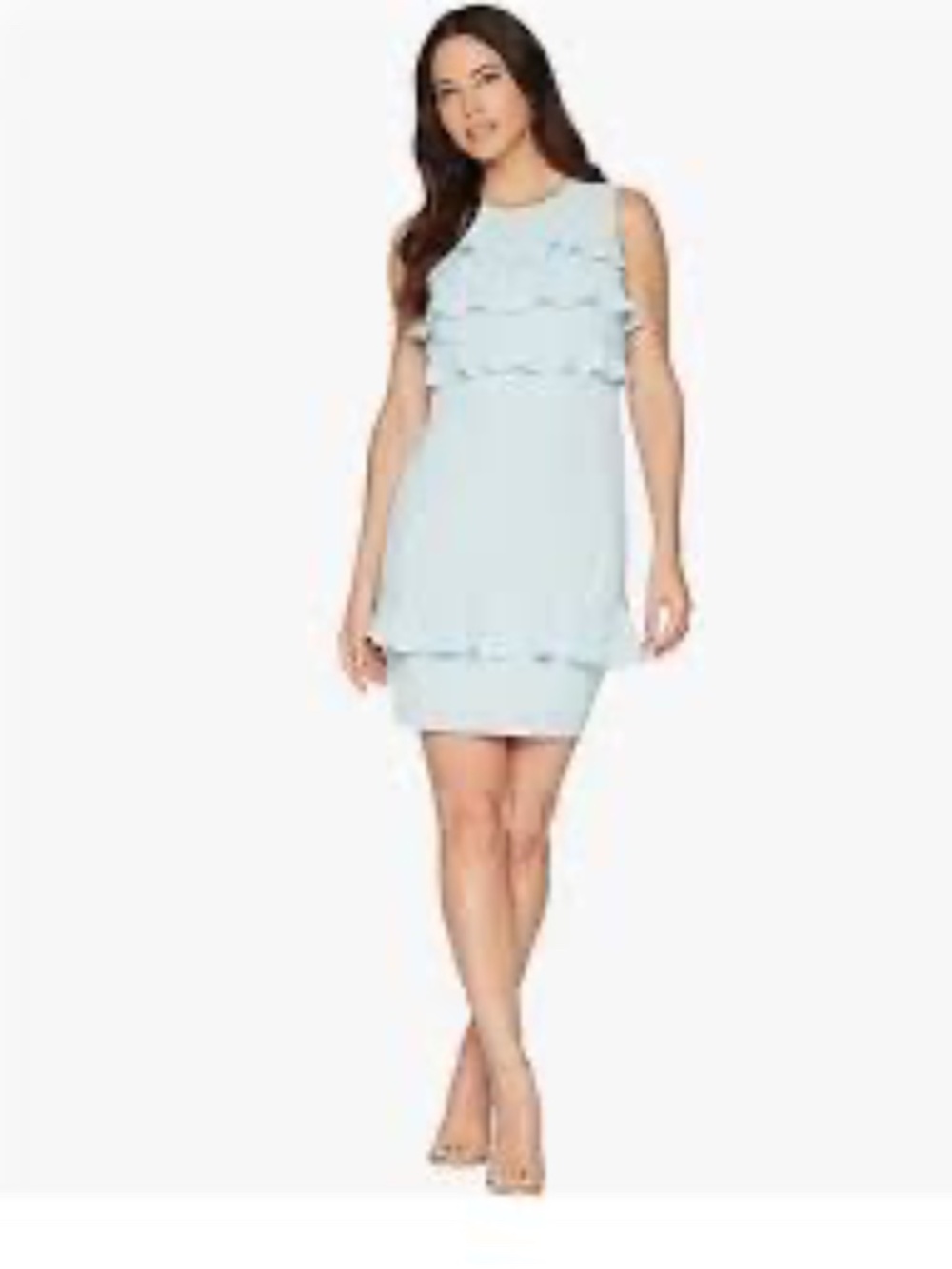 Maggy London Catalina Crepe Tiered Ruffle Dress Size 6